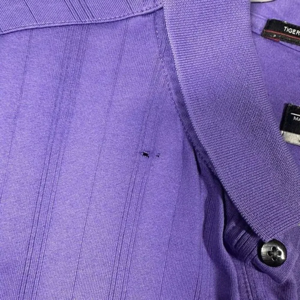 Nike Tiger Woods Collections Golf Shirt Men's XXL Fit Dry Polo‎ Polyester Purple